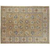 Tan and Blue Afghan Rug