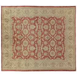 Beige and Red Pakistani Rug