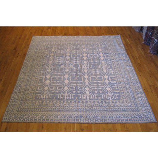 Blue and Ivory Pomegranate Design Rug