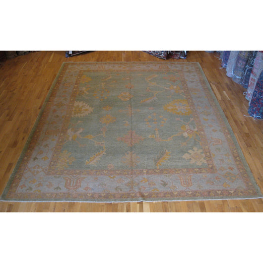 Teal and Gold Oushak Rug