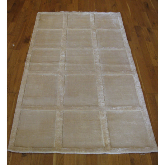 Natural and White Squares Rug