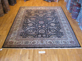 Brown Floral Traditional Style Wool Area Rug
