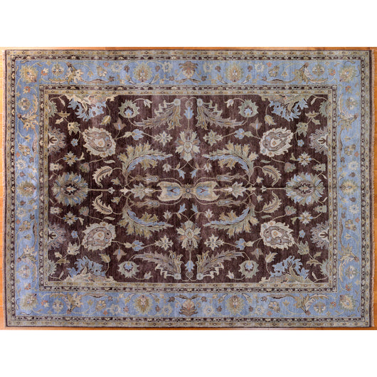 Blue and Brown Indo Oushak Area Rug
