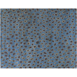 Blue, Gold and Brown Abstract Rug