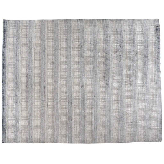 Beige and Steel Blue Contemporary Area Rug