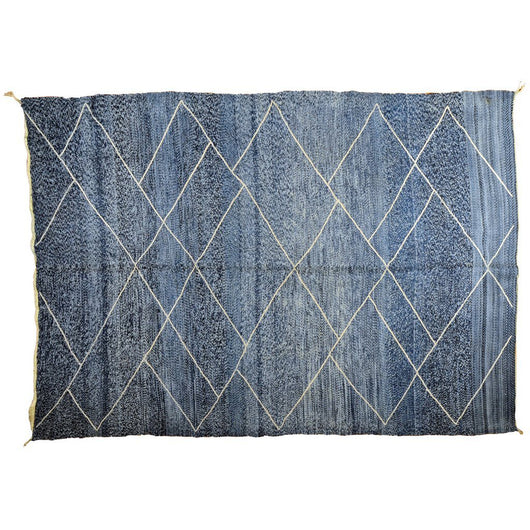 Vintage Denim Blue Moroccan Berber Area Rug