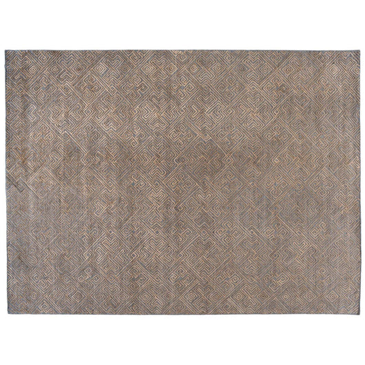 Charcoal High Low Geometric Design Rug
