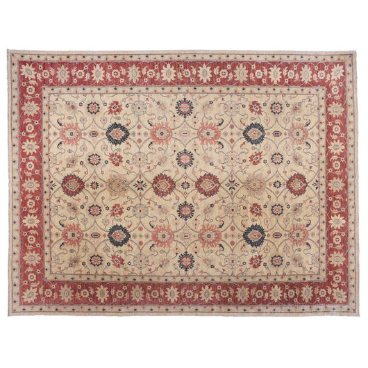 Traditional Rug with Red Border