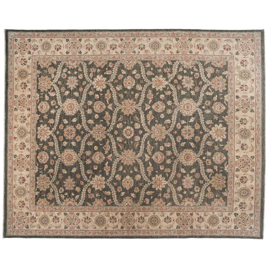 Traditional Pakistani Rug with Interlocking Floral Design