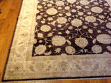 Traditional Pakistani Brown Floral Area Rug