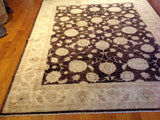 Traditional Pakistani Brown Floral Area Rug