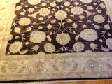 Traditional Pakistani Brown Floral Area Rug