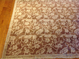 Traditional Pakistani Rust with Beige Floral Area Rug
