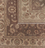 Traditional Pakistani Square Brown Floral Rug