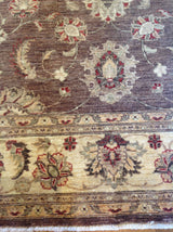 Traditional Pakistani Square Brown Floral Rug
