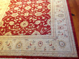 Red and Beige Traditional Pakistani Area Rug