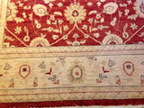 Red and Beige Traditional Pakistani Area Rug