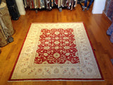 Red and Beige Traditional Pakistani Area Rug