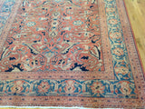 Red and Teal Rug in Traditional Pakistani Design