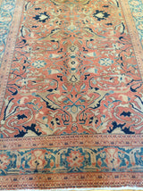 Red and Teal Rug in Traditional Pakistani Design