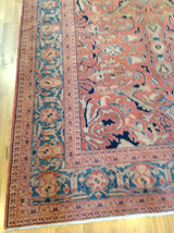 Red and Teal Rug in Traditional Pakistani Design