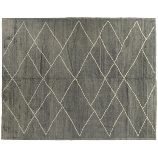 Silver Diamonds Moroccan Design Rug