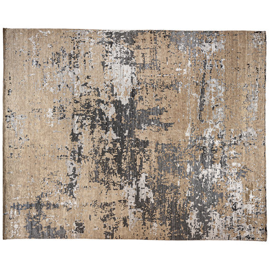 Steel Blue and Beige Abstract Area Rug