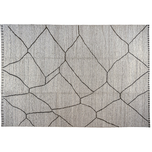 Beige and Charcoal Moroccan Design Rug