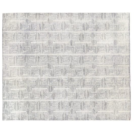 Cream and Charcoal Maze Area Rug