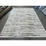 Cream and Grey Contemporary Wool Area Rug