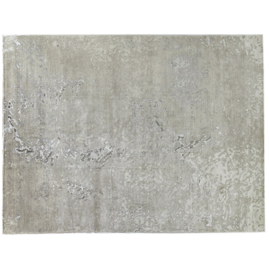Silver and Ivory Abstract Area Rug
