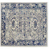 Navy and Ivory Transitional Wool Area Rug