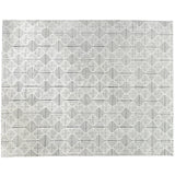 Ivory and Charcoal Geometric Pattern Area Rug