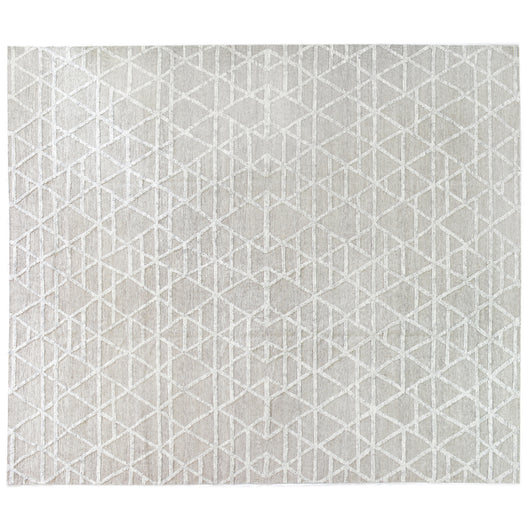 Silver Geometric Design Area Rug