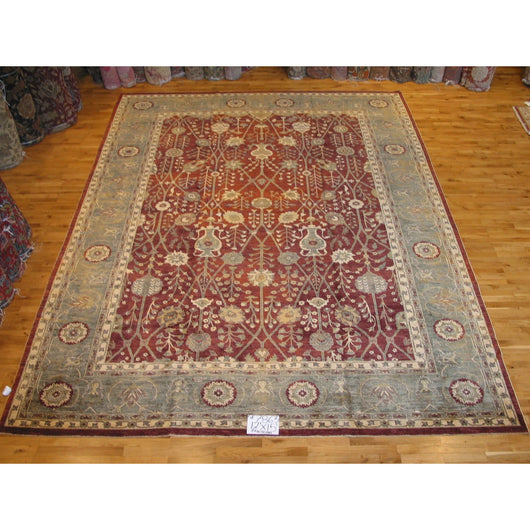 Sage and Red Pakistani Rug
