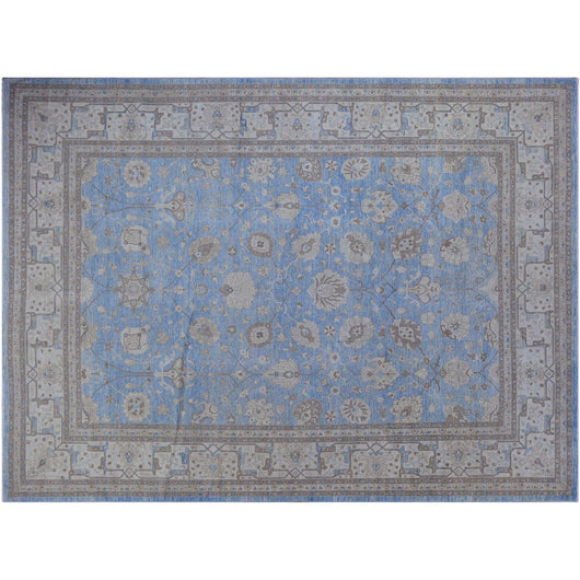Soft Blue Floral Rug