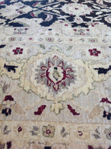 Black Pakistani Traditional Style Wool Area Rug