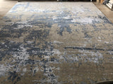 Steel Blue and Beige Abstract Area Rug