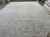 Ivory and Charcoal Stripe Cut and Loop Area Rug