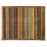 Multi-Color Indian Stripe Wool Area Rug