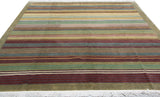 Multi-Color Indian Stripe Wool Area Rug