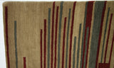 Red Stripe Tibetan Design Area Rug
