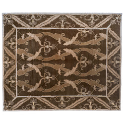 Contemporary Chinese Floral Design Area Rug