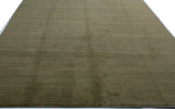 Green, Gold and Beige Stripe Wool Area Rug