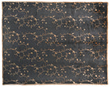 Black and Gold Floral Wool and Silk Area Rug