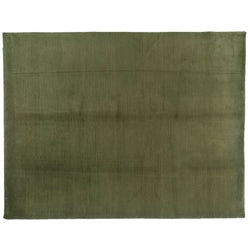 Forest Green Ribbed Wool Area Rug