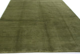 Forest Green Ribbed Wool Area Rug