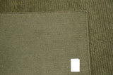 Green Ribbed Wool Area Rug