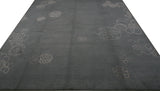 Floral Doodle Grey Wool and Silk Area Rug