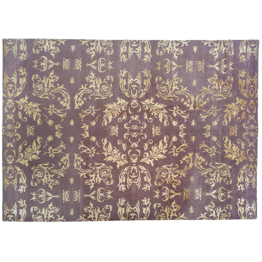Purple and Gold Floral Area Rug